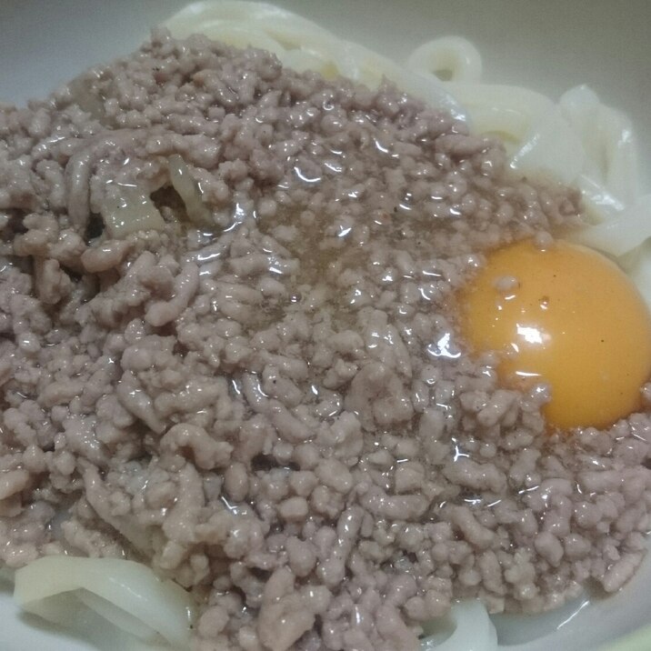 トロっと♪挽肉あんかけうどん